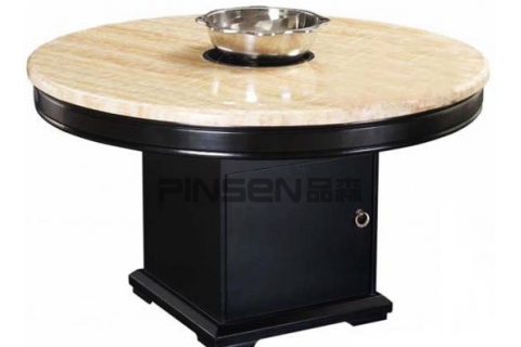 嵌入式大理石臺面電磁爐火鍋圓桌